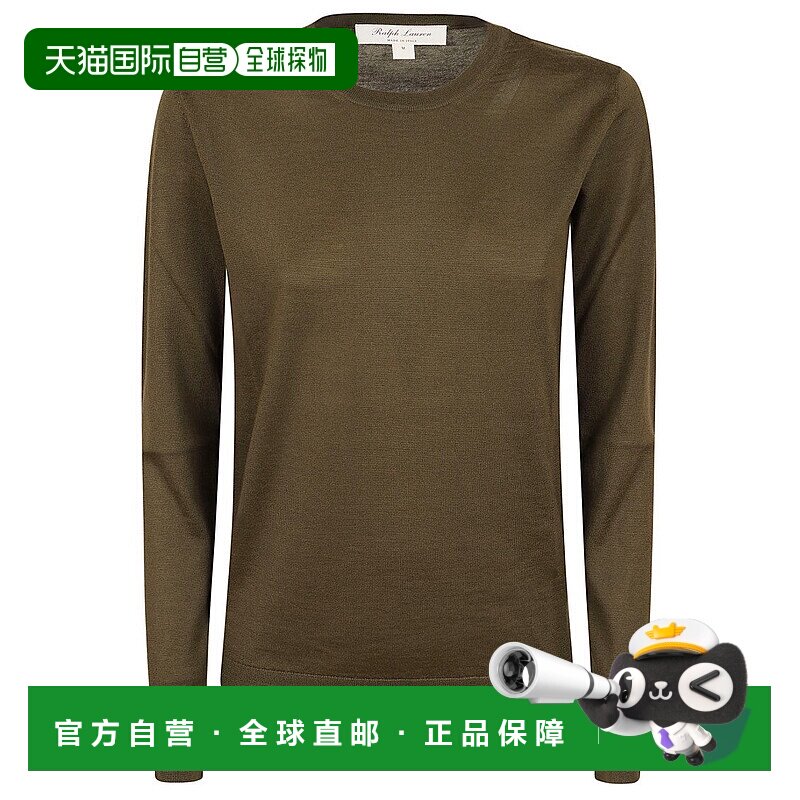 自营 polo ralph lauren军绿色羊绒圆领套头衫-绿色 美国奥莱直发
