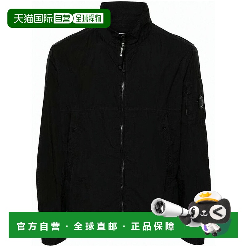 自营c.p. companyHigh-Collar Black Polyamide Casual Jacket -