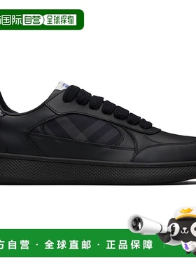 1h可退 香港直邮潮奢 Burberry 巴宝莉 男士 黑色 Leather & Chec