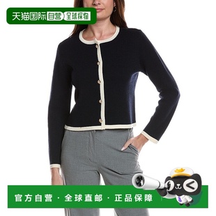 Merino Wool Cropped 自营Bruno navy Tipped Jacket 美 Magli