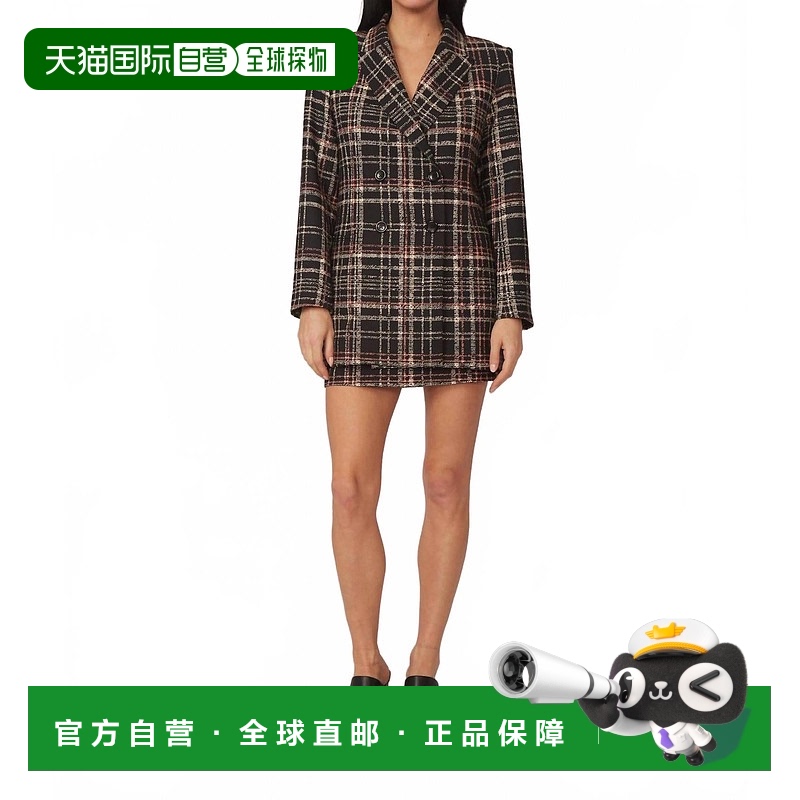 自营 gilner farrarMicah Oversized Blazer In Black Plaid - bl
