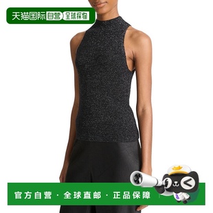 自营Vince金属立领羊驼毛混纺背心 美国奥莱直发 黑色