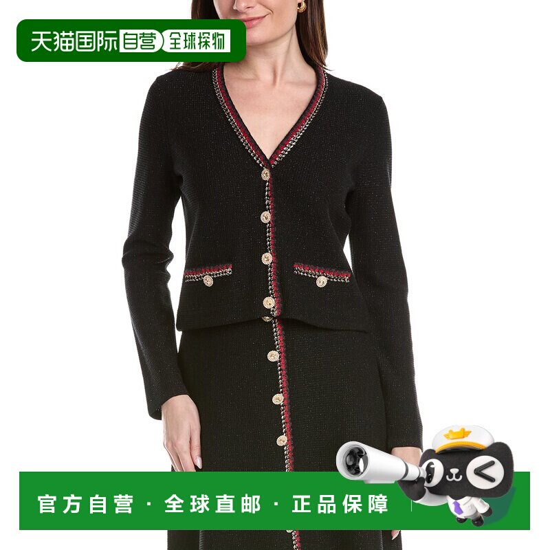 自营St. John V-Neck Four Button Jacket - black 美国奥莱直发