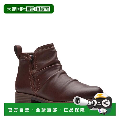 自营Clarks Aspra Walk 26175204靴子女士棕色皮革防水脚踝JOBB41