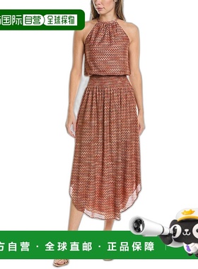 自营 Ramy Brook Yamira 中长连衣裙 - 橙色 美国奥莱直发