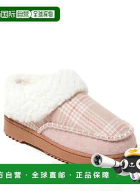 自营Dearfoams Women's Nyla Felted Plaid Moccasin Toe Clog Ho