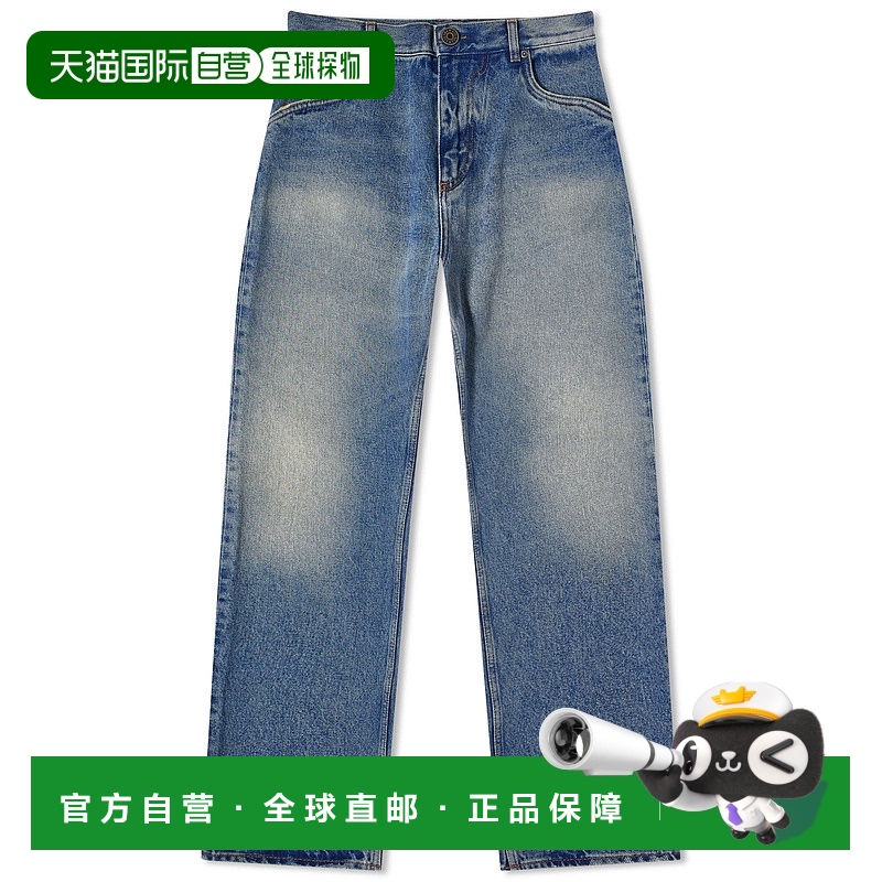 1小时内可退 香港直邮潮奢 Balmain 巴尔曼 男士 徽标刺绣牛仔长