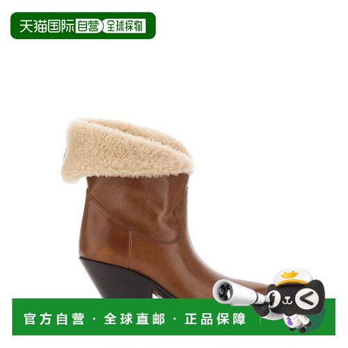 香港直邮Chloe 棕色小牛皮短靴