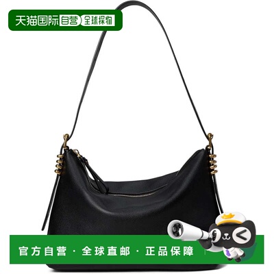 自营Rebecca Minkoff Buckle Up Shoulder Bag Womens Black Leat