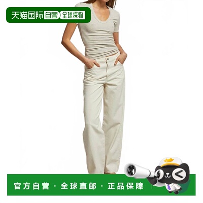 自营perfectwhiteteeAvril U Neck Rib Tee In Oatmeal - oatmeal