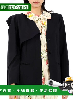 自营 off-white米白色女士黑色正装Bandana夹克，品牌尺码42（美8