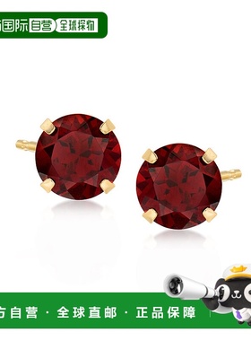 自营 Ross-Simons 石榴石马提尼耳钉 14 克拉黄金 - 红色 美国奥