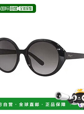 自营Salvatore Ferragamo Sunglasses Round Full Rim, Black Fra