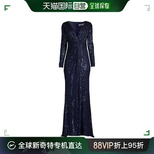 美国直邮 mac duggal 亮片礼服晚礼服 女士 连衣裙长袖