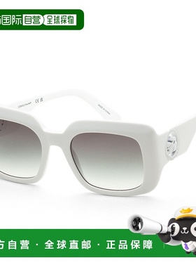 自营 Longchamp女式51毫米白色太阳镜-白色 美国奥莱直发