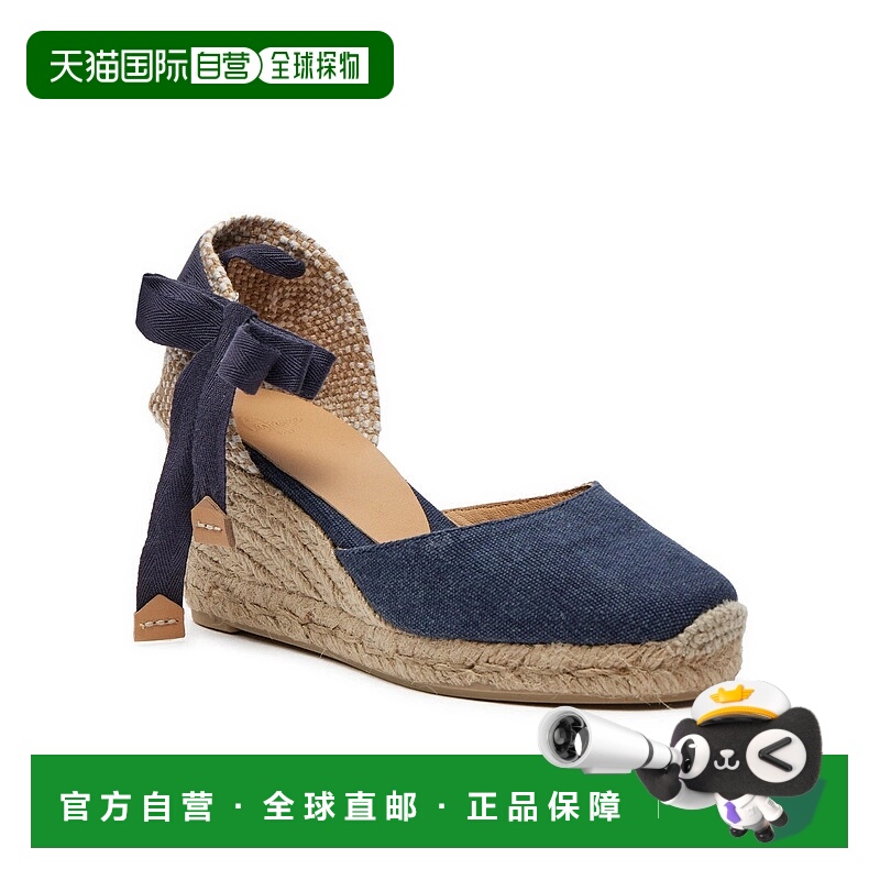 自营Castaner Carina Sandals Women Blue Ankle Strap Wedge Hee