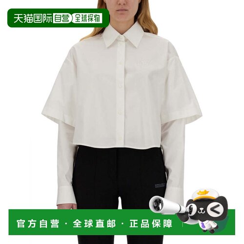 自营off-whiteCropped Poplin Shirt - white 美国奥莱直发