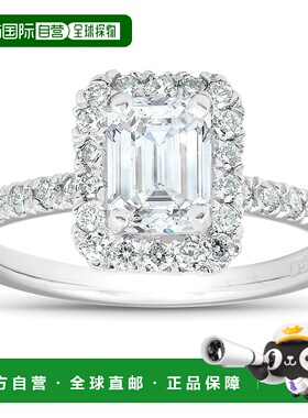 自营 pompeii3pompeii 31 1/2 克拉祖母绿切割钻石光环订婚戒指 1