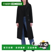 black 自营Tahari 美国奥莱直发外套 Wrap Coat Wool Blend