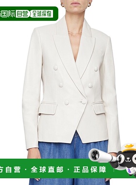 自营L'AGENCE Kenzie双排扣运动夹克-棕色 美国奥莱直发