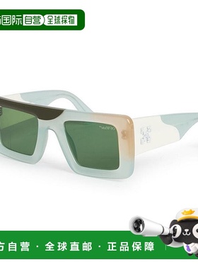 自营 off-white米白色方形全边太阳镜，多色沙框和纯棕色镜片Oeri