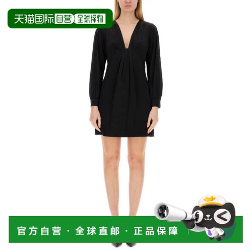 自营michael michael korsV-Neck Dress - black 美国奥莱直发