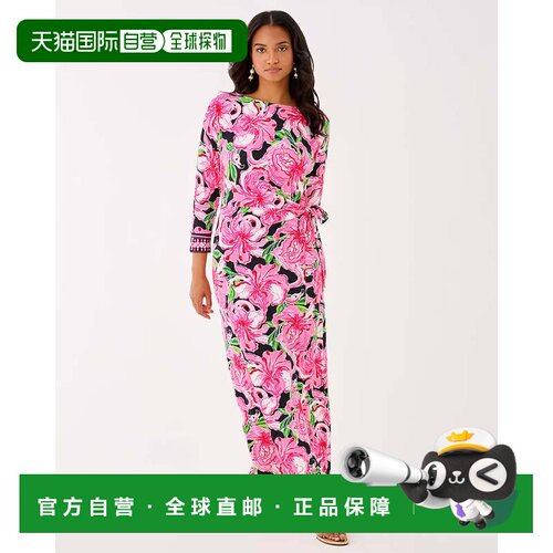 自营lilly pulitzerDemy Dolman Sleeve Maxi Dress - onyx party
