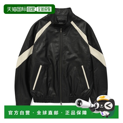自营 COVERNAT 女士皮衣CO2303JKA5BK公用LEATHER RACING JACKET