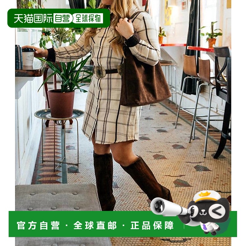 自营 tasha polizziAmal Plaid Tunic黑色/白色-黑色/白色 美国奥