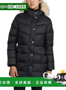 自营 Pajar 女士 Roxy 绗缝羽绒服，带可拆卸人造毛皮饰边 - 黑色