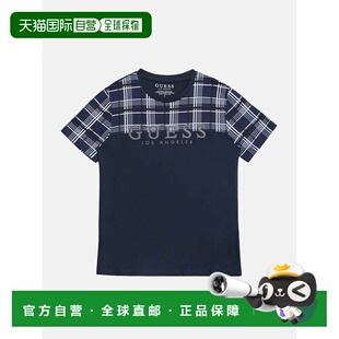 自营guessDavion Plaid Tee (7-16) - planetary blue 美国奥莱直