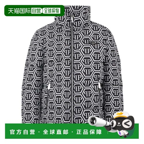 自营philipp pleinNylon Puffer Jacket Monogram - black 美国奥