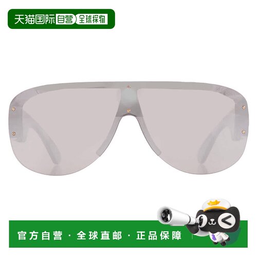 自营Versace Light Grey Mirror Silver Shield Men's Sunglasses