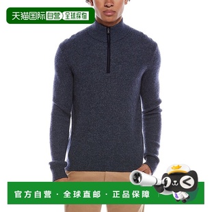 自营Amicale Cashmere Feeder Pique Zip Cashmere Sweater - gra