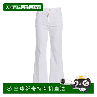 白色 自营 牛仔裤 dsquared2 美国奥莱直发 级喇叭裤