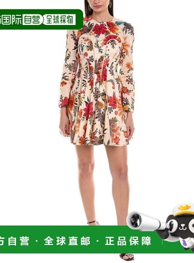 自营Zimmermann Ginger Fit & Flare Linen Mini Dress - white