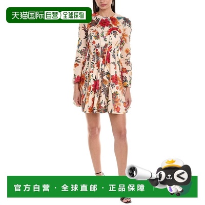 自营Zimmermann Ginger Fit & Flare Linen Mini Dress - white