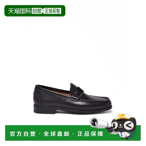 自营salvatore ferragamo黑色皮革Nilo乐福鞋-黑色 美国奥莱直发