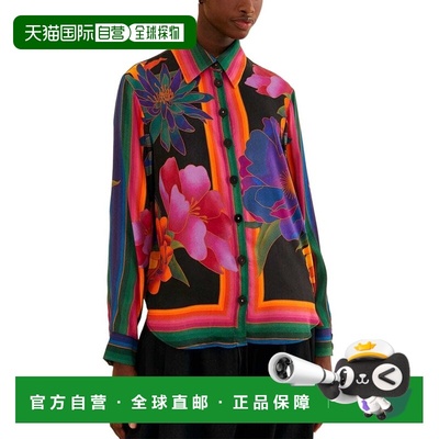 自营FARM Rio Flower Season Black Scarf Shirt - black 美国奥