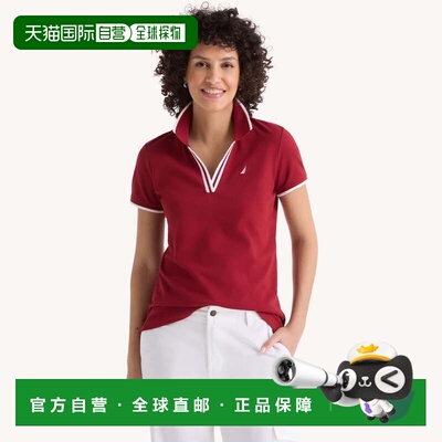 自营Nautica Womens Sustainably Crafted Deck Polo - nrf bikin