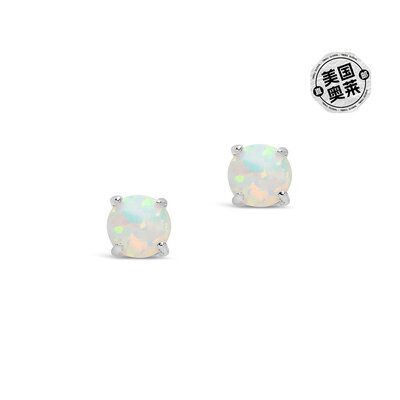 sterling foreverSterling Silver 6mm Opal Studs - silver 【美