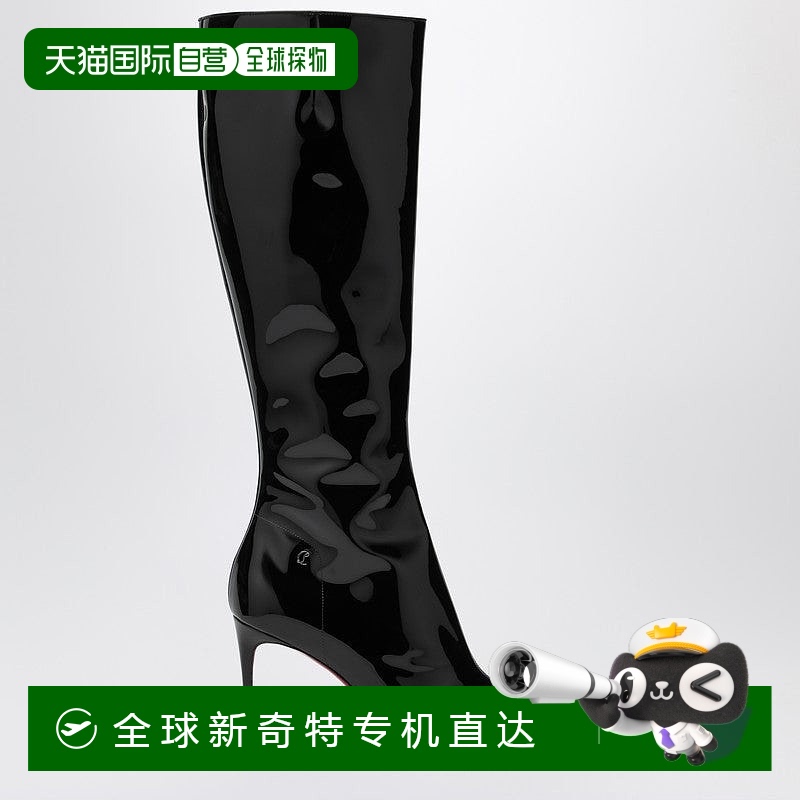 自营 Christian Louboutin女式高级漆皮靴-黑色 【美国奥莱】直发