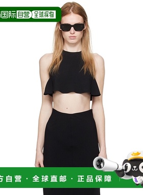 1h可退 香港直邮潮奢 Ami Paris 女士 黑色 Cropped 上装 FTP318A