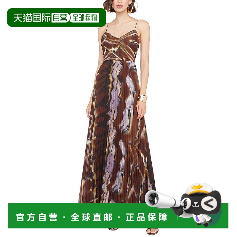 自营 Halston Fosette礼服-棕色 美国奥莱直发连衣裙
