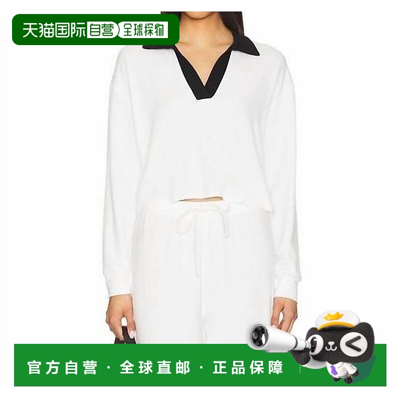 自营 splits59白色Joan Fleece Polo运动衫 美国奥莱直发开衫羊毛