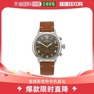 美国直邮Shinola 通用皮带休闲手表爆款 表盘牛皮表带