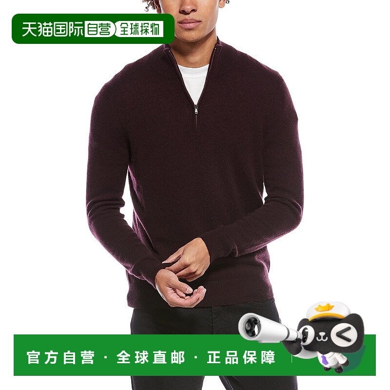 自营Phenix Cashmere 1/4-Zip Mock Sweater - purple 美国奥莱直