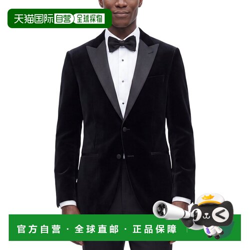 自营Corneliani CC系列天鹅绒西装外套-蓝色 美国奥莱直发