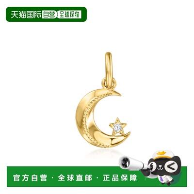 自营RS Pure by Ross-Simons 14t Yellow Gold Crescent Moon and