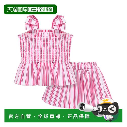 自营habitual常规款泡泡袖短上衣短裤套装-粉色 美国奥莱直发